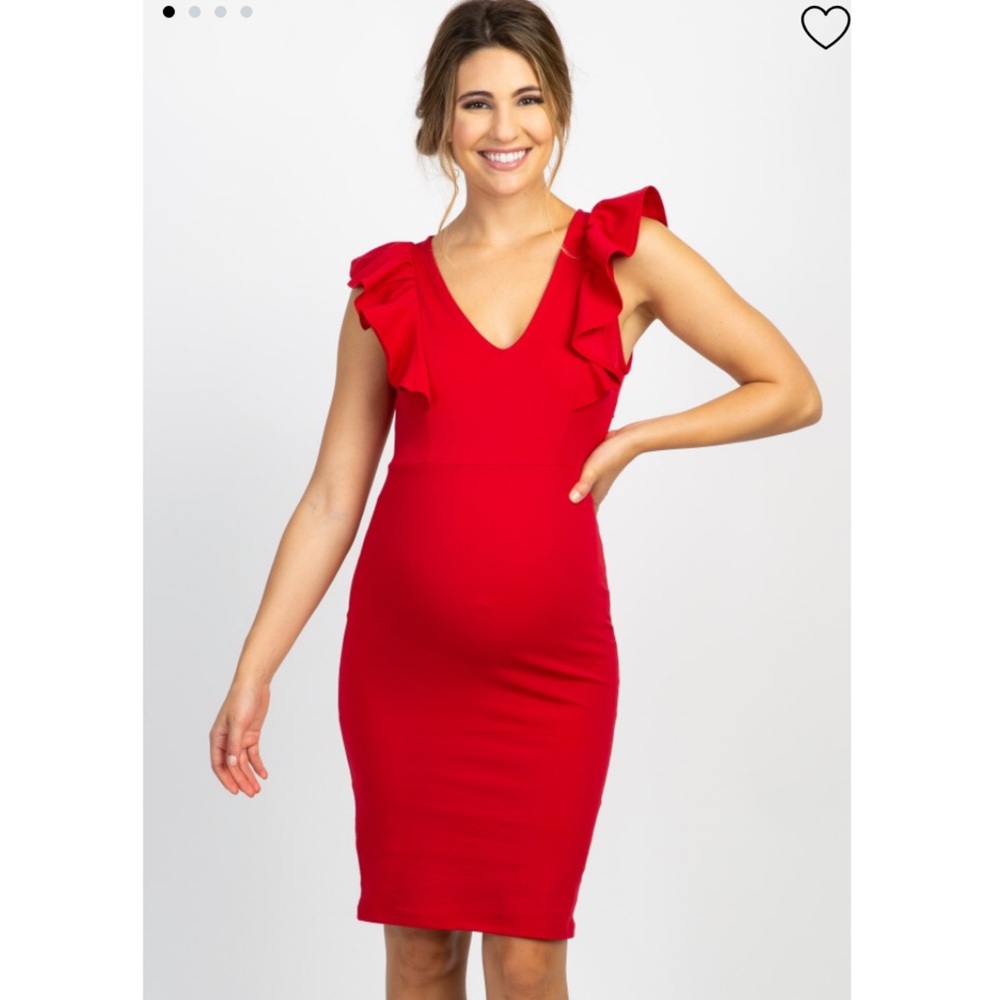 Pinkblush Ruffled Sleeve Maternity Dress